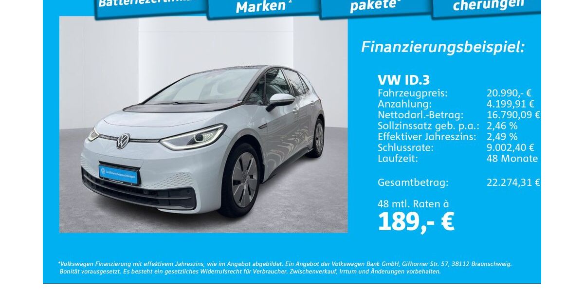 VW ID.3 23.337 km 20.990 &euro; Hamburg 22111