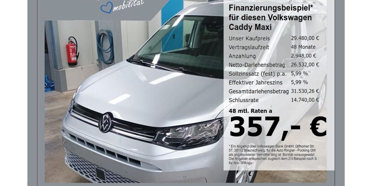 VW Caddy Maxi 63.556 km 29.480 &euro; Pocking 94060