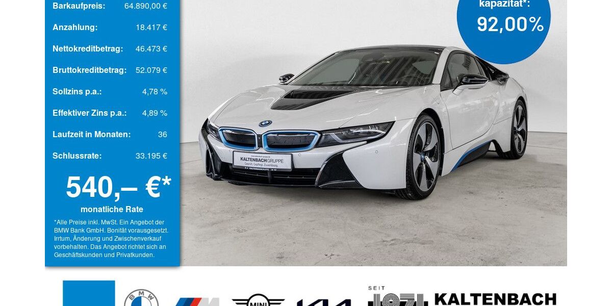 BMW i8 84.083 km 64.890 &euro; Remscheid 42897