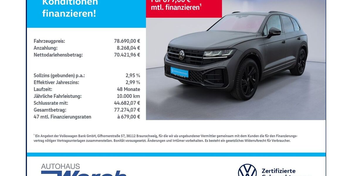 VW Touareg 9.987 km 78.689 &euro; Südharz 06536
