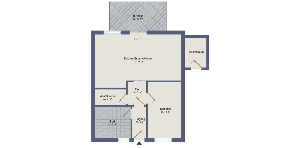 Erdgeschoßwohnung Friesoythe - 2 Zimmer, 70 m&sup2;, 695&euro; | Angebot:26003306