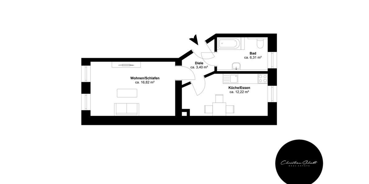 Erdgeschoßwohnung Leipzig Ost - 1 Zimmer, 45 m&sup2;, 450&euro; | Angebot:26364572