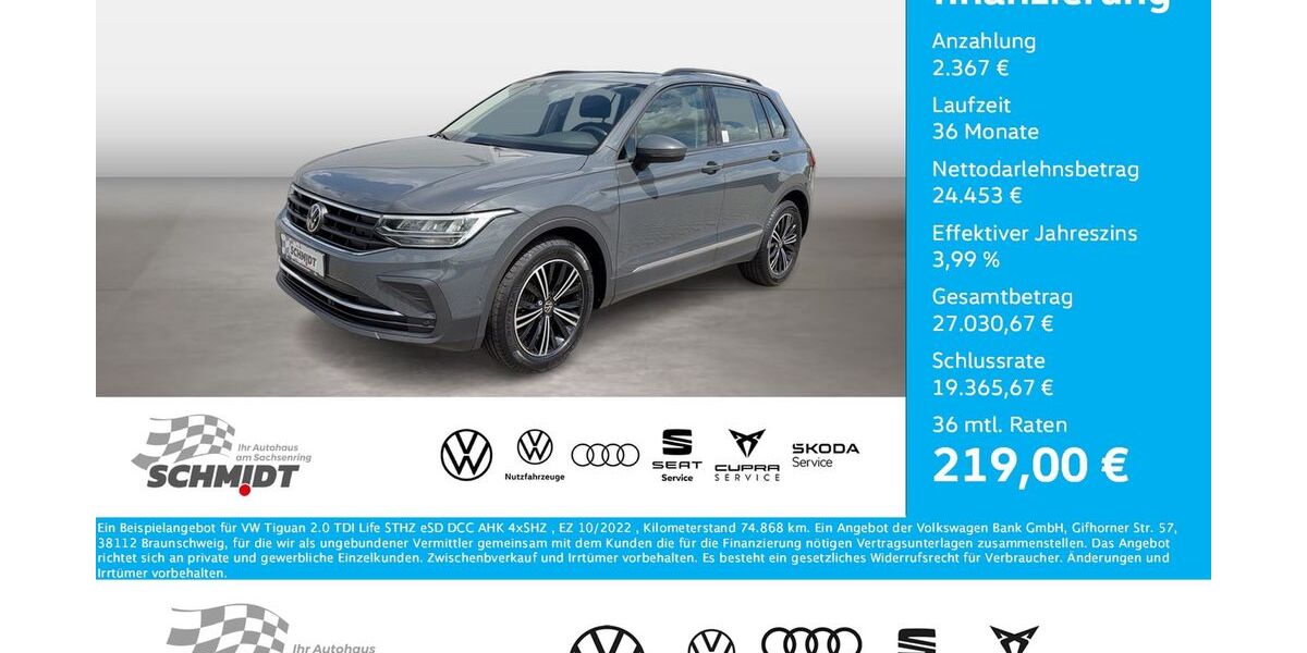 VW Tiguan 74.868 km 26.820 &euro; Bernsdorf 09337