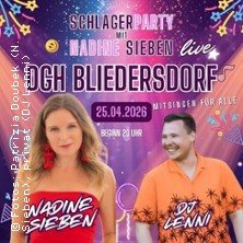 Schlagerparty mit Nadine Sieben 25.04.2026 Dorfgemeinschaftshaus Bliedersdorf