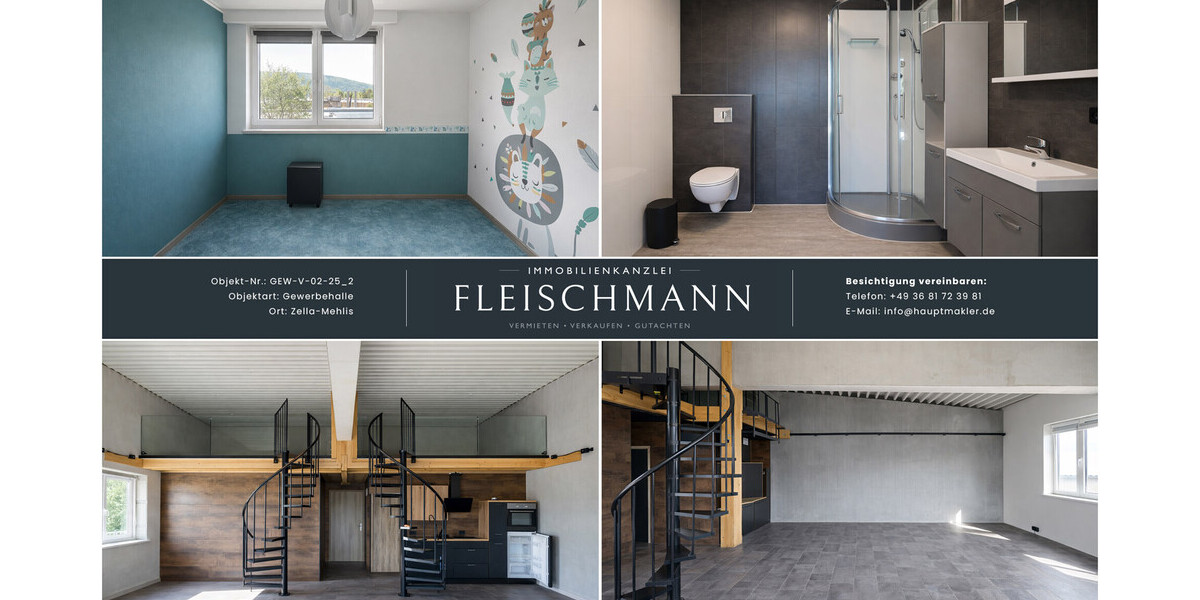 Moderne Gewerbeimmobilie mit klimatisierter Halle und Einliegerwohnung - Gewerbeobjekt Zella-Mehlis Mehlis | Angebot:26629637