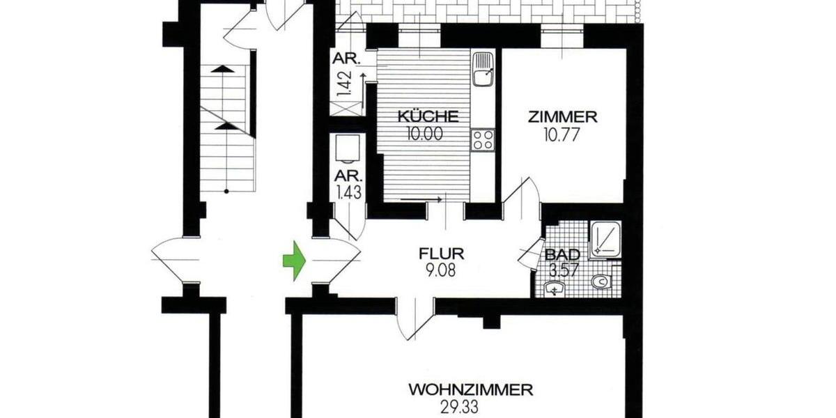 Erdgeschoßwohnung Bremerhaven Geestemünde - 2 Zimmer, 72 m&sup2;, 499&euro; | Angebot:25378860