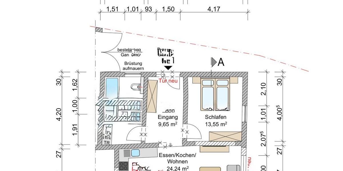 Erdgeschoßwohnung Eggenfelden - 2 Zimmer, 60 m&sup2;, 650&euro; | Angebot:26394242