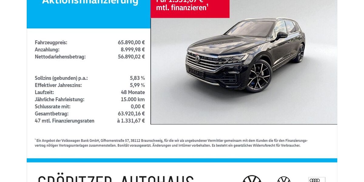 VW Touareg 27.500 km 65.889 &euro; Gröditz 01609