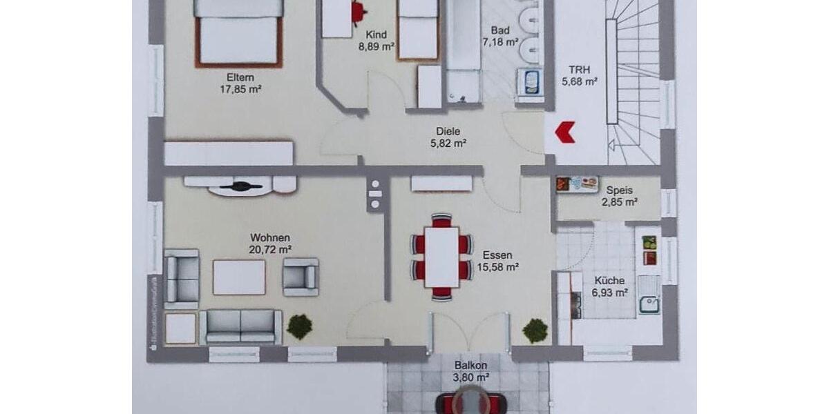 Etagenwohnung Eichendorf - 4 Zimmer, 87 m&sup2;, 255.000&euro; | Angebot:24475587