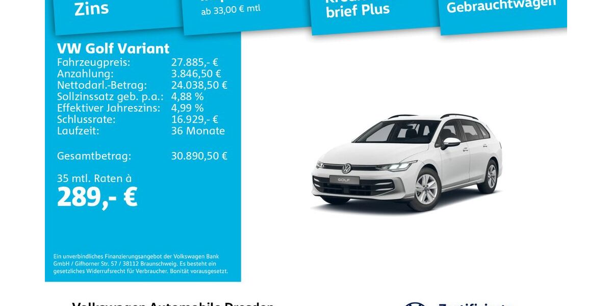 VW Golf 25.180 km 27.885 &euro; Dresden 01067