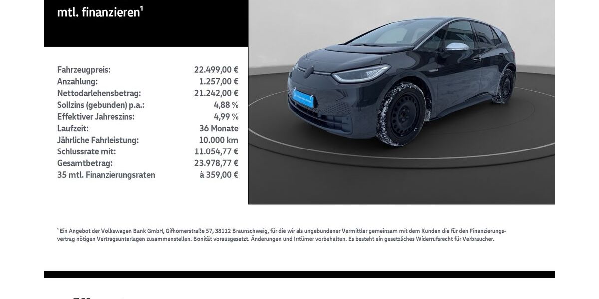 VW ID.3 38.500 km 22.499 &euro; Leinefelde-Worbis/DE 37327