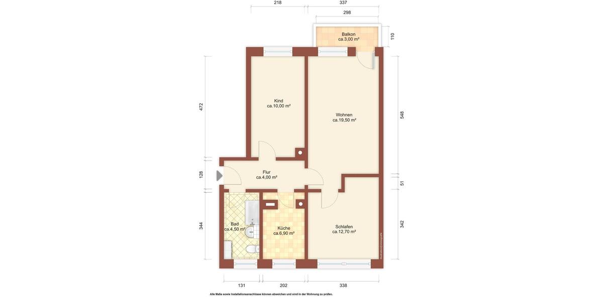 Etagenwohnung Rothenburg/Oberlausitz Oberlausitz - 3 Zimmer, 59 m&sup2;, 334&euro; | Angebot:26058038