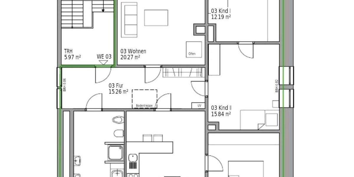 Etagenwohnung Petershagen - 4 Zimmer, 106 m&sup2;, 1.500&euro; | Angebot:26695588