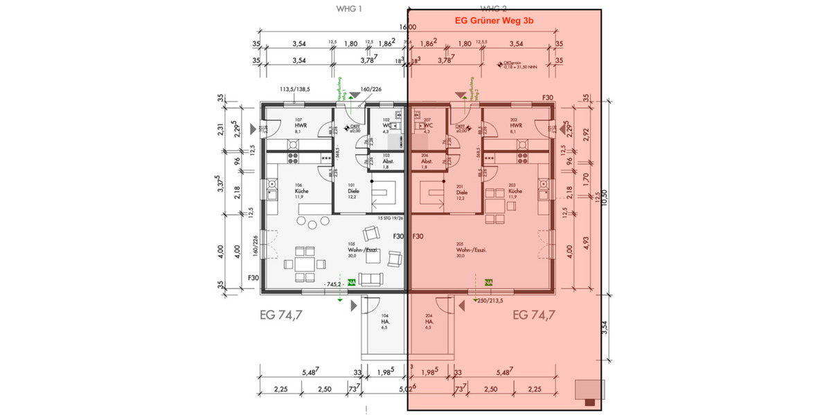 Doppelhaushälfte in Wattenbek bei Bordesholm - Nettokaltmiete: 4 zimmer