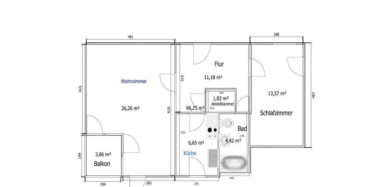 Erdgeschoßwohnung Mainz Ebersheim - 2 Zimmer, 66 m&sup2;, 235.000&euro; | Angebot:25532584