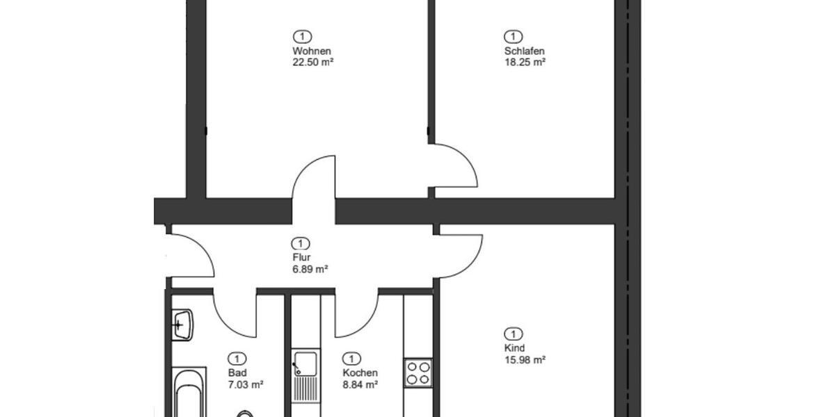 Erdgeschoßwohnung Düsseldorf Stadtbezirk 3 - 3 Zimmer, 80 m&sup2;, 240.000&euro; | Angebot:25980339