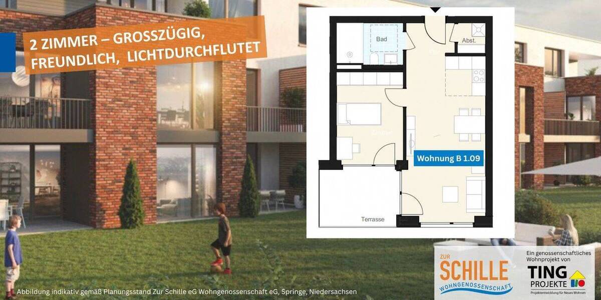 Etagenwohnung Springe-Bennigsen Bennigsen - 2 Zimmer, 46 m&sup2;, 46.500&euro; | Angebot:26730989