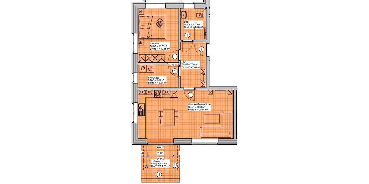 Etagenwohnung Edewecht - 2 Zimmer, 65 m&sup2;, 249.000&euro; | Angebot:25800373