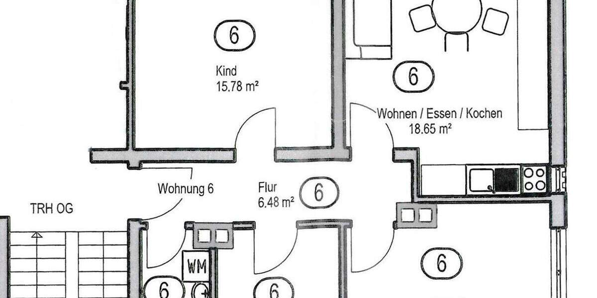 Etagenwohnung Pocking - 4 Zimmer, 65 m&sup2;, 119.000&euro; | Angebot:25698491