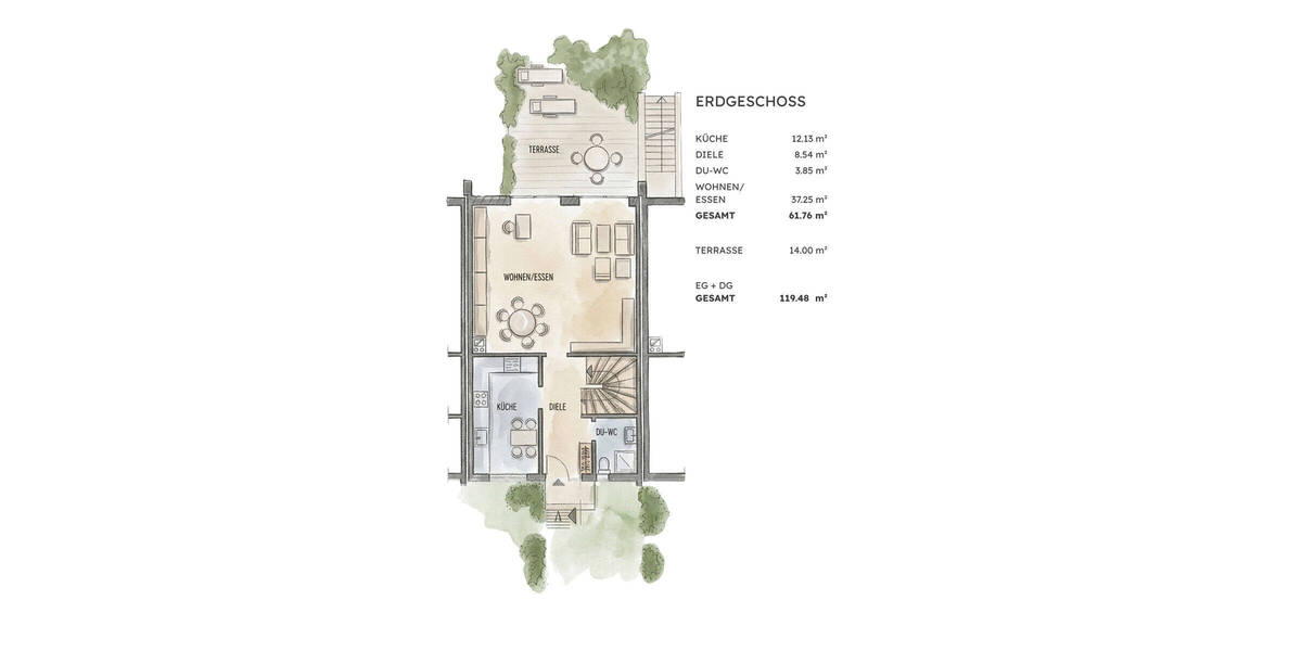 Reihenmittelhaus Tostedt - 4 Zimmer, 119 m&sup2;, 280.000&euro; | Angebot:25927920