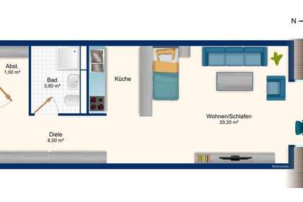 Wohnung zum Kaufen in Halle 68.000 € 41.08 m² 1 zimmer