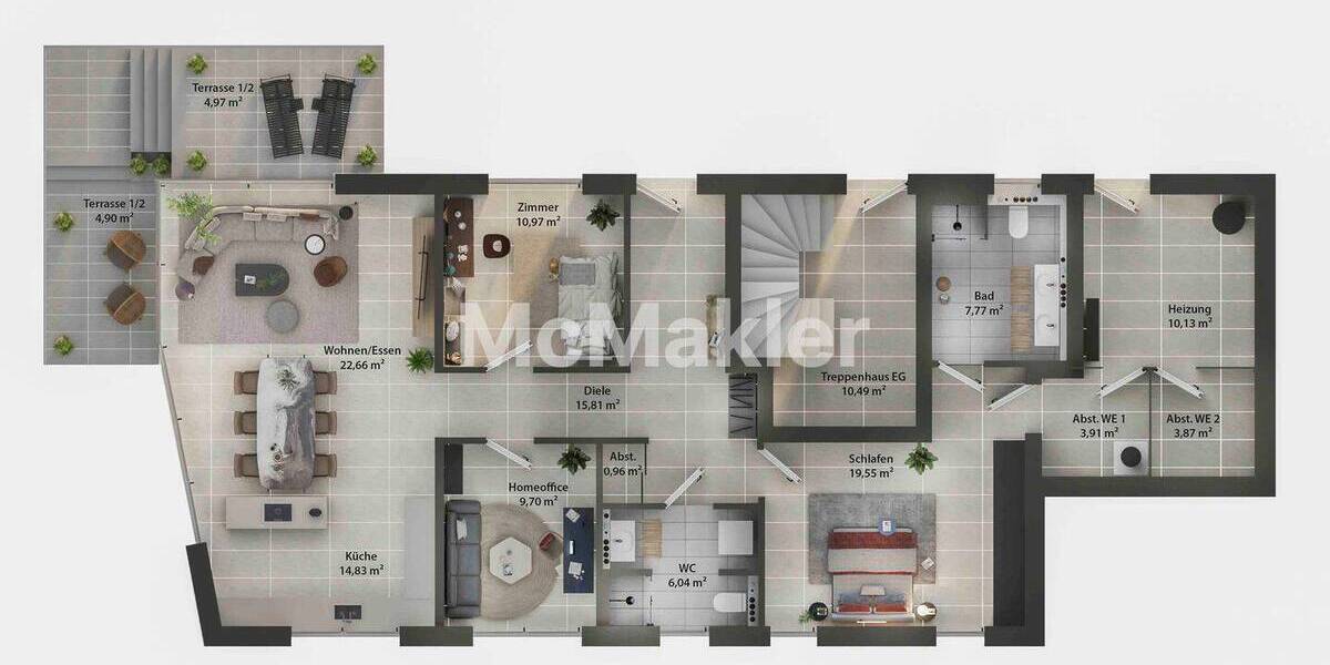 Etagenwohnung Bad Honnef Rommersdorf - 4 Zimmer, 118 m&sup2;, 697.000&euro; | Angebot:26391102