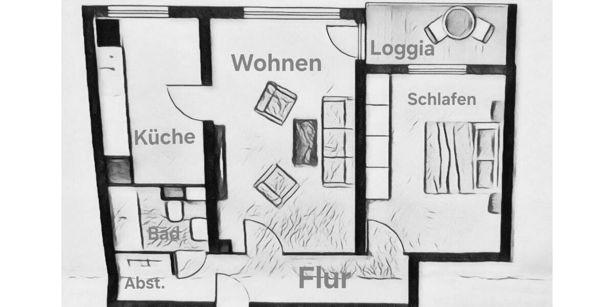 Etagenwohnung Ludwigshafen am Rhein Rheingönheim - 2 Zimmer, 60 m&sup2;, 164.000&euro; | Angebot:26429556