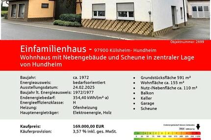 Haus mit Nebengebäude und Scheune in 97900 Külsheim zimmer