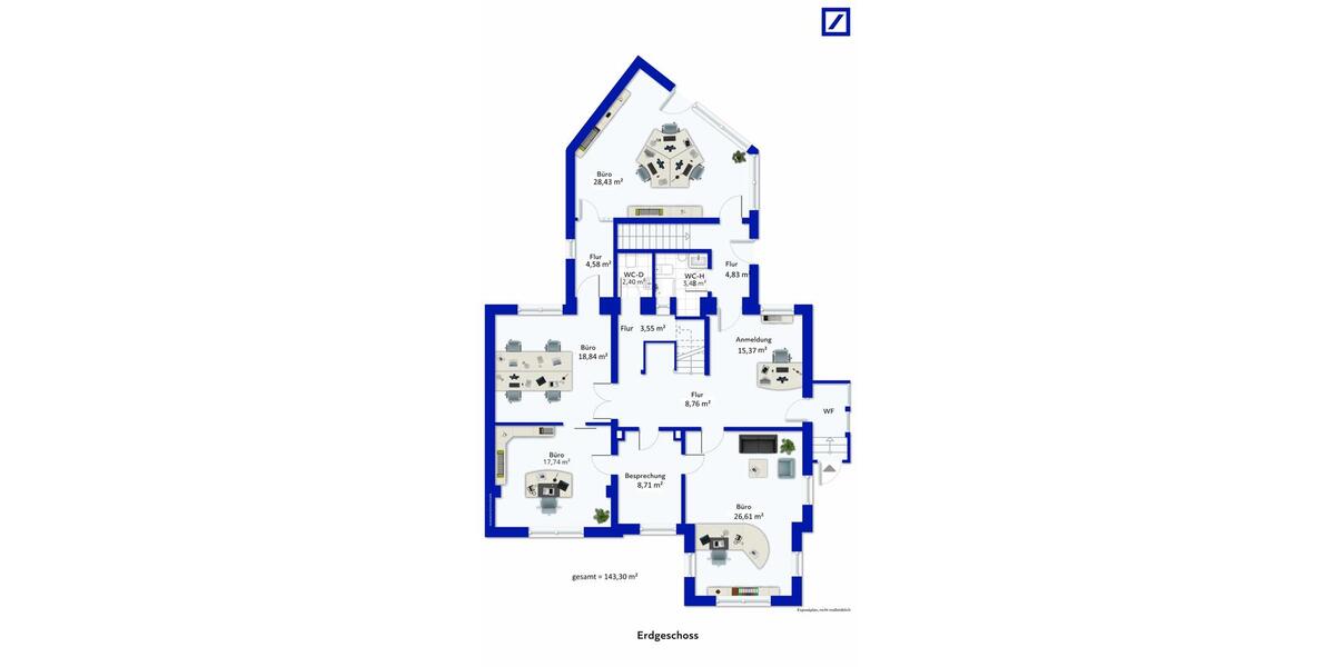 Praxis, Kanzlei, Gewerbe.... Arbeiten mit Stil und Niveau ! zimmer