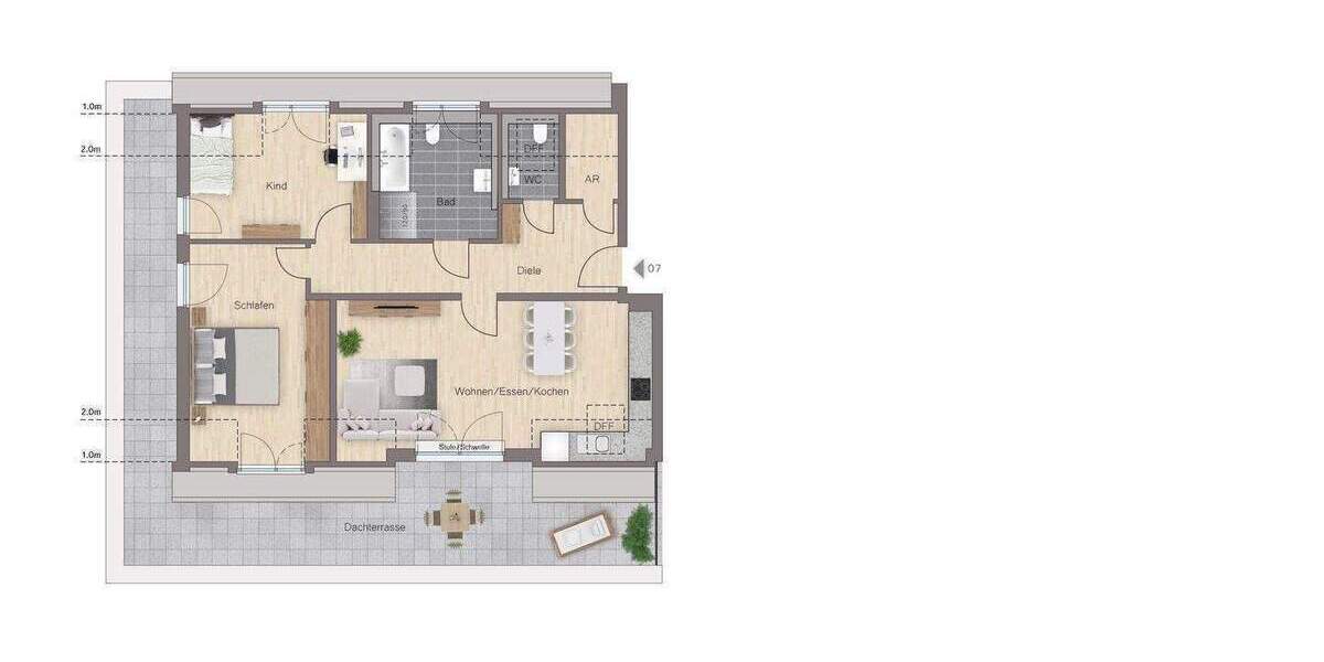 Etagenwohnung Roth - 3 Zimmer, 105 m&sup2;, 543.400&euro; | Angebot:26696049