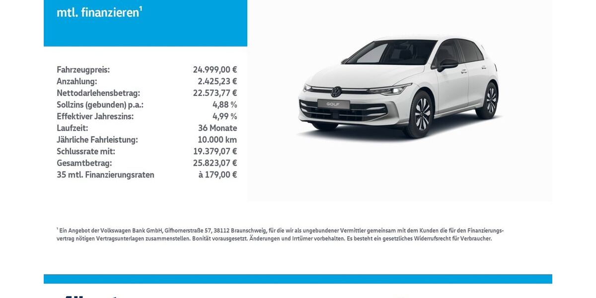 VW Golf 22.783 km 24.999 &euro; Nordhausen 99734
