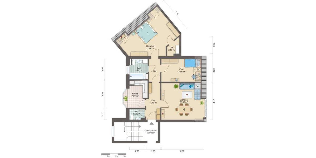 Etagenwohnung Bremerhaven Geestemünde - 3 Zimmer, 83 m&sup2;, 395&euro; | Angebot:26292746