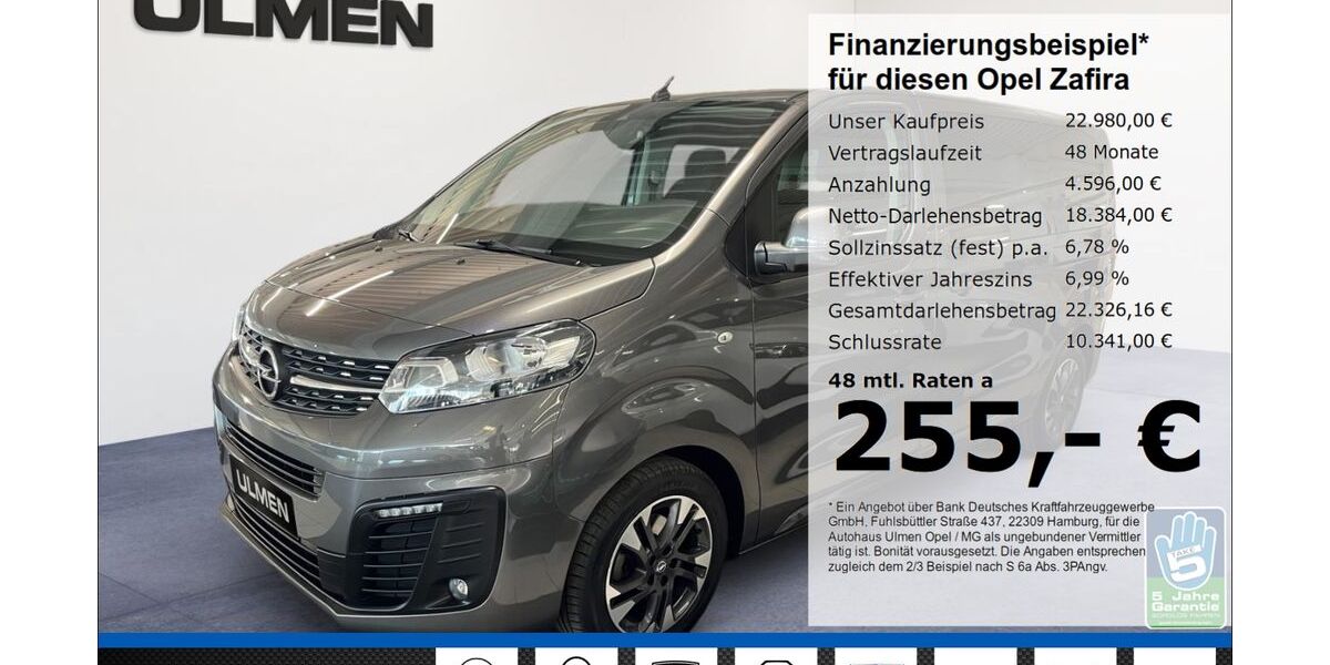 Opel Zafira Life 126.975 km 22.980 &euro; Düsseldorf 40231