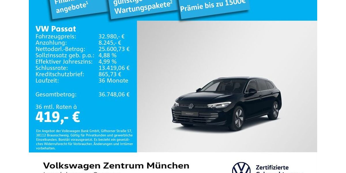 VW Passat 13.133 km 32.980 &euro; München 80687