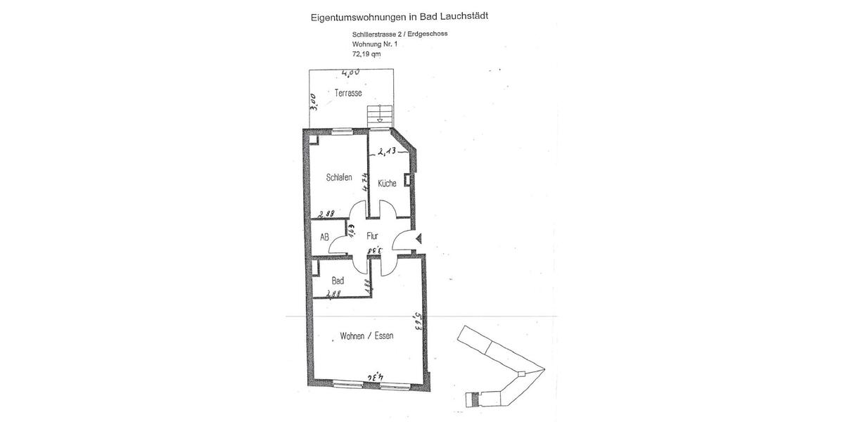 Erdgeschoßwohnung Bad Lauchstädt - 2 Zimmer, 72 m&sup2;, 99.000&euro; | Angebot:25960713