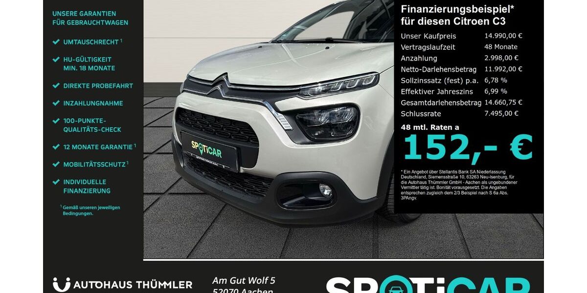 Citroen C3 27.188 km 14.990 &euro; Aachen 52070