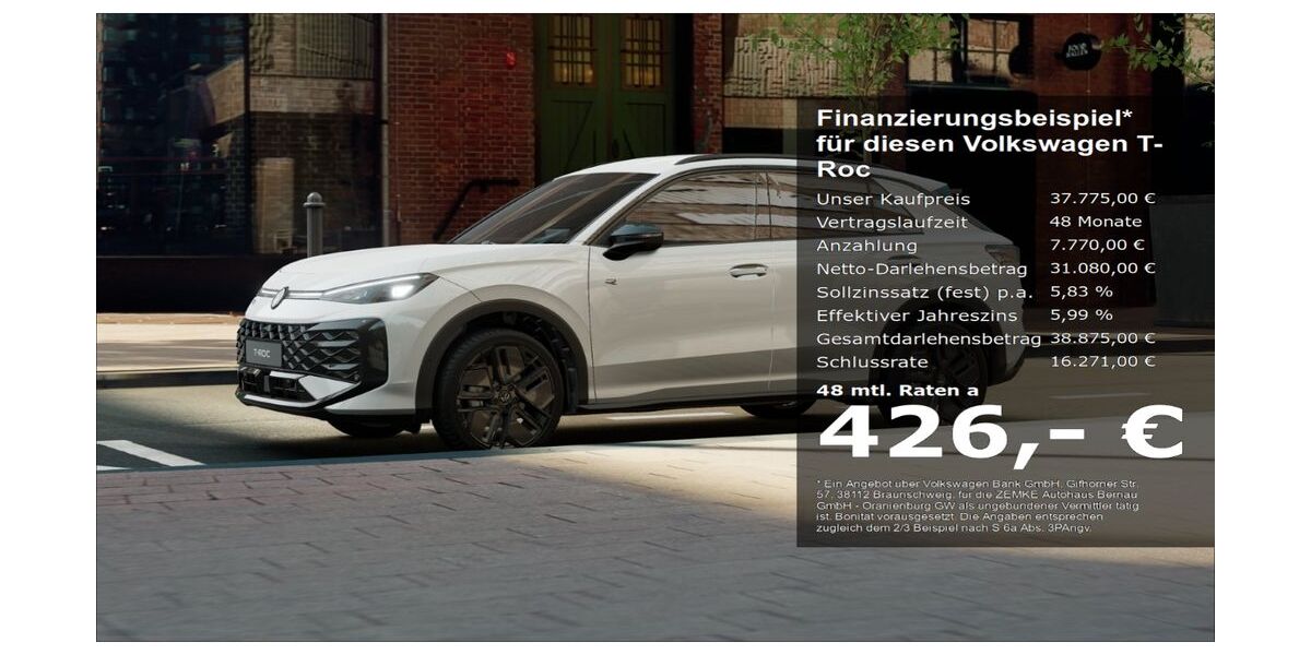 VW T-Roc 4.999 km 37.775 &euro; Oranienburg 16515