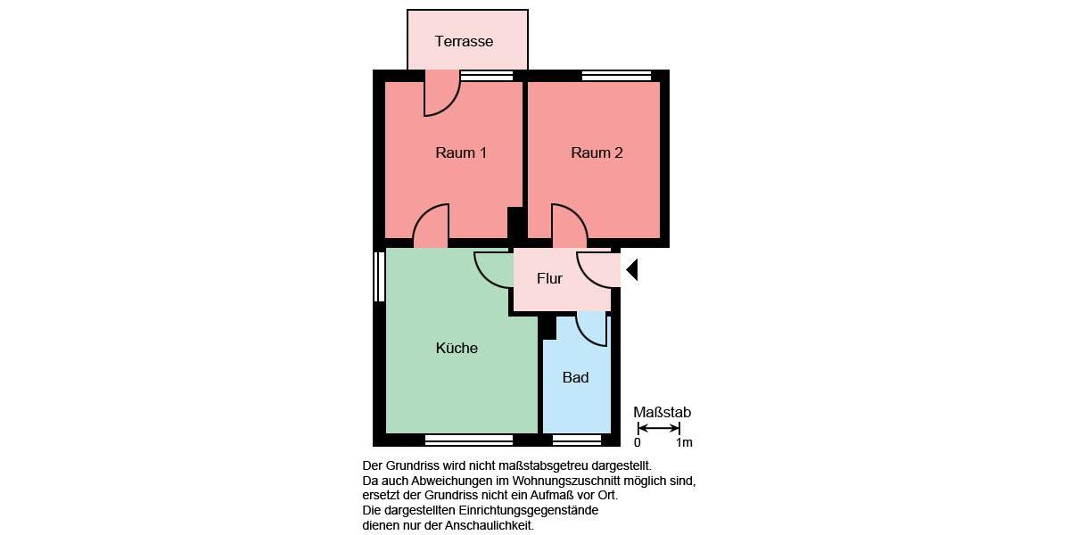 Erdgeschoßwohnung Iserlohn Letmathe - 2 Zimmer, 53 m&sup2;, 439&euro; | Angebot:24979233