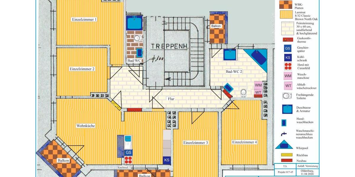 Etagenwohnung Bremerhaven - 5 Zimmer, 106 m&sup2;, 970&euro; | Angebot:26148722