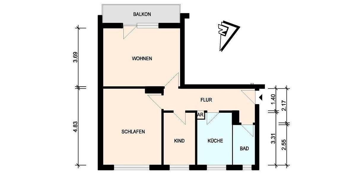 Etagenwohnung Elmshorn - 2 Zimmer, 65 m&sup2;, 722&euro; | Angebot:26920897