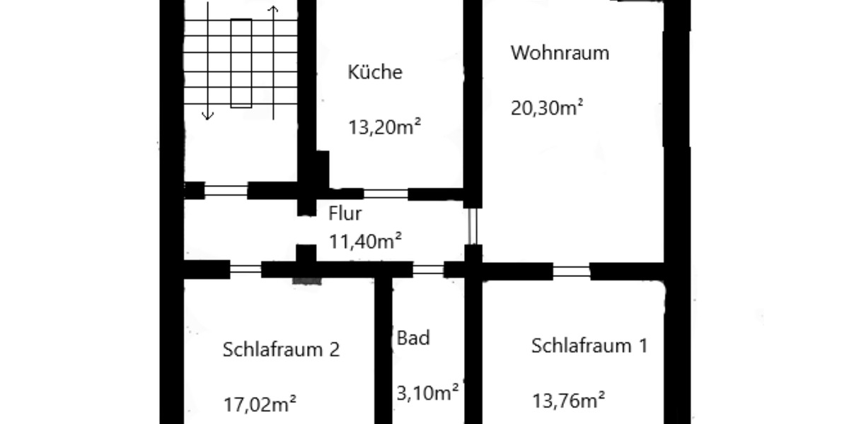 Dachgeschoßwohnung Mülheim an der Ruhr Rechtsruhr-Nord - 3.5 Zimmer, 79 m&sup2;, 610&euro; | Angebot:24494000