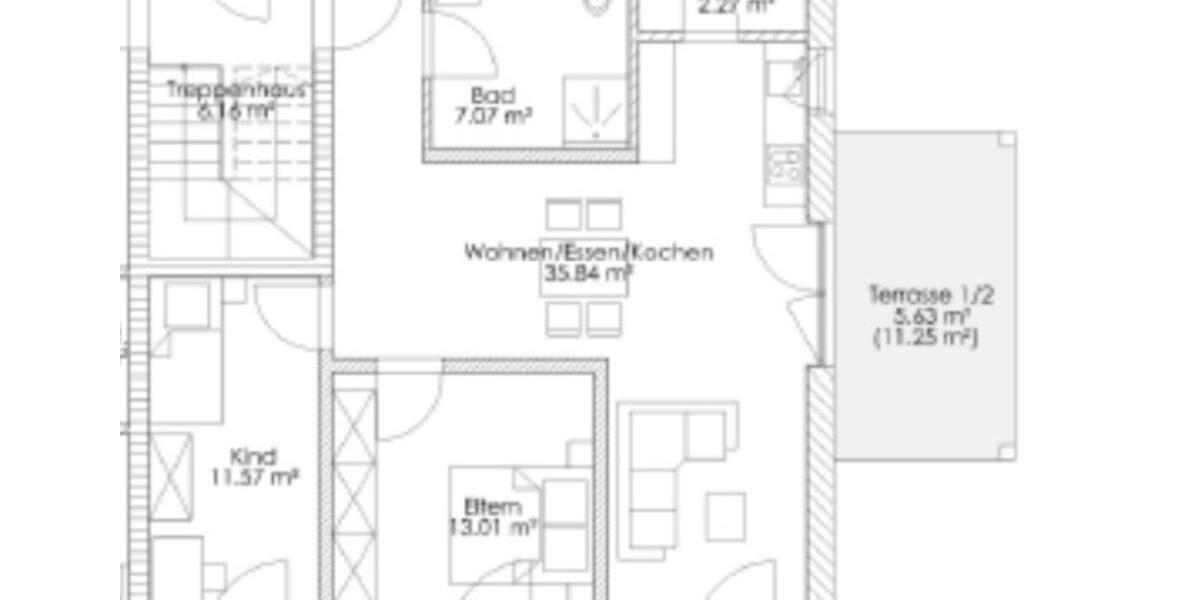 Erdgeschoßwohnung Fischach - 3 Zimmer, 75 m&sup2;, 1.050&euro; | Angebot:25419237