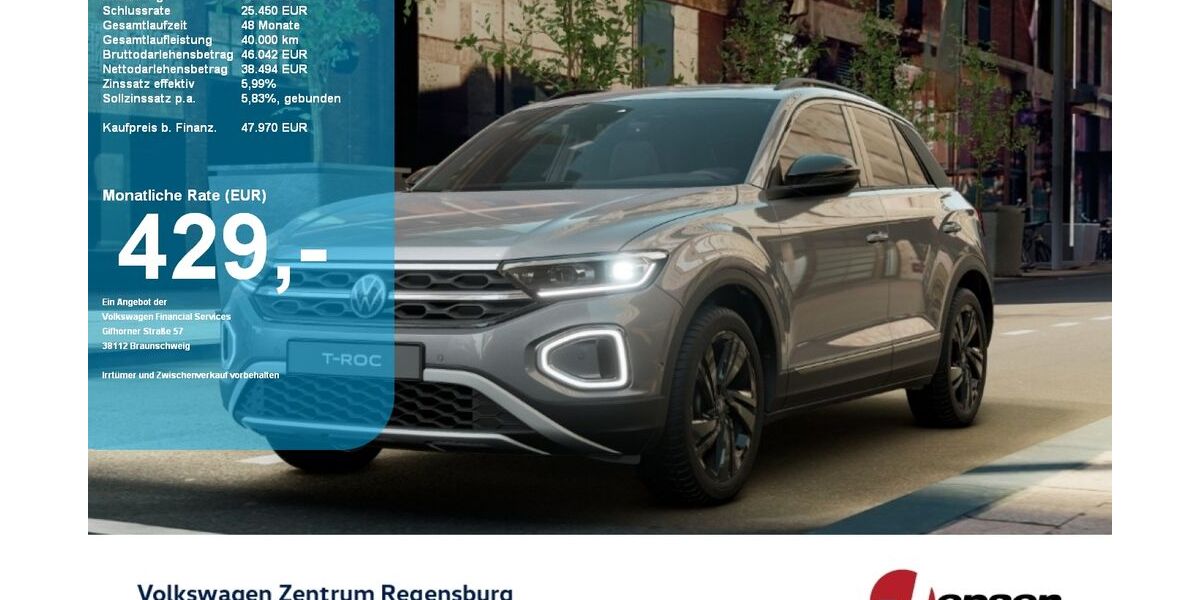 VW T-Roc 9.900 km 47.970 &euro; Regensburg 93053