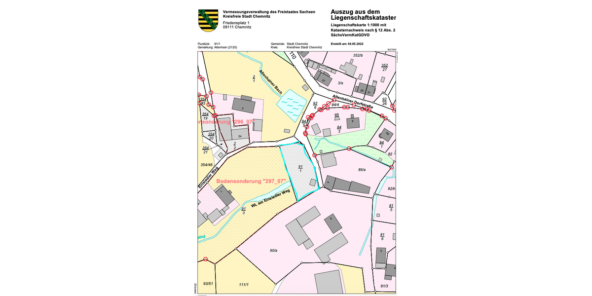 Baugrundstück in ruhiger Lage von Chemnitz-Altenhain - Grundstück Chemnitz Euba | Angebot:21185608
