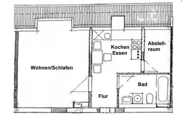 Etagenwohnung Meißen - 1 Zimmer, 40 m&sup2;, 250&euro; | Angebot:26661292