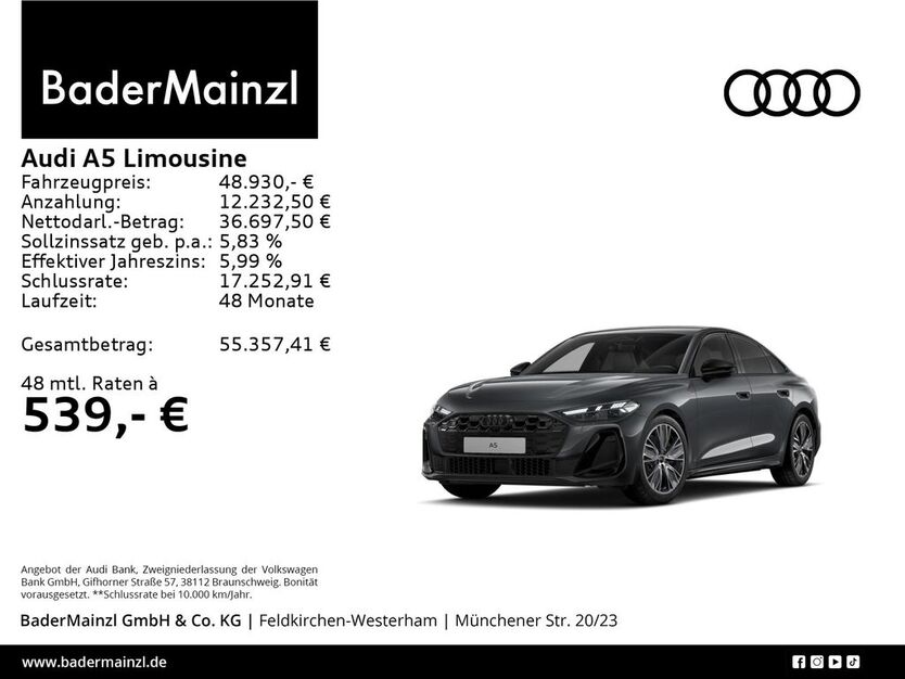 Audi A5 10.000 km 48.930 € Feldkirchen/Westerham 83620