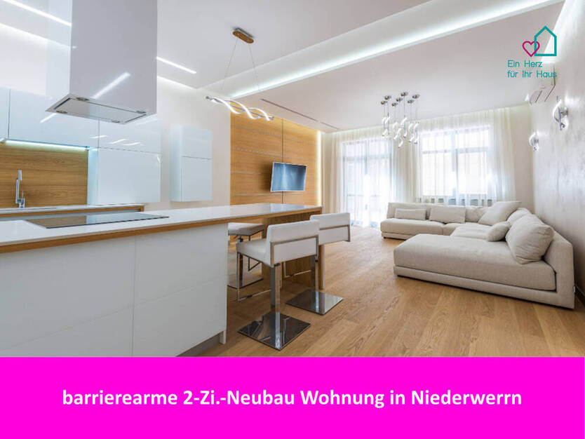 2 Zi.-NeubauWohnung - Barrierearm und Energieeffizient mit Wärmepumpe + Photovoltaik in Niederwerrrn - Erdgeschoss mit Gartenanteil, inkl.2 Stellplät