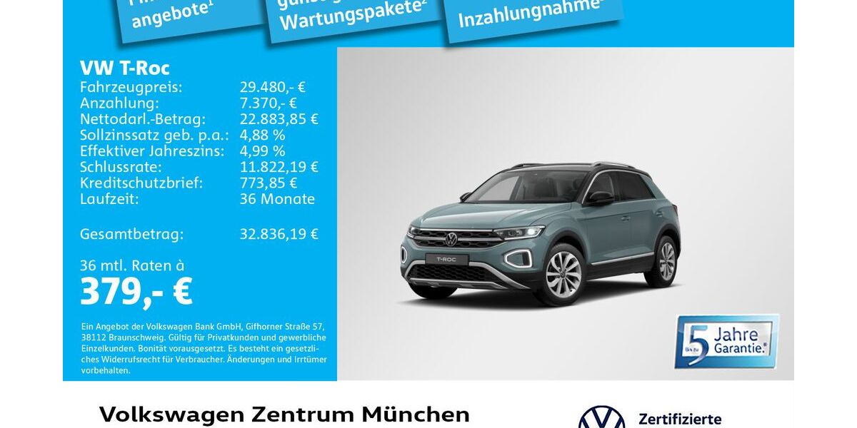 VW T-Roc 10.953 km 29.480 &euro; München 80687
