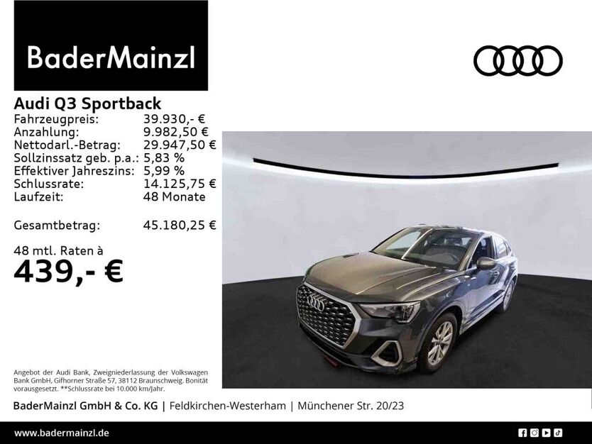 Audi Q3 21.900 km 39.930 € Feldkirchen/Westerham 83620