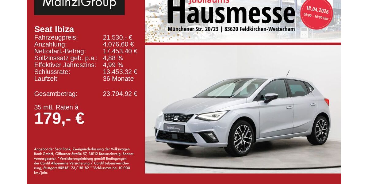 Seat Ibiza 22.720 km 21.530 &euro; Feldkirchen/Westerham 83620